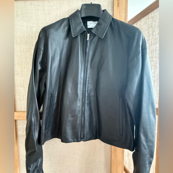John Elliott LEATHER CROPPED ZIP JACKET